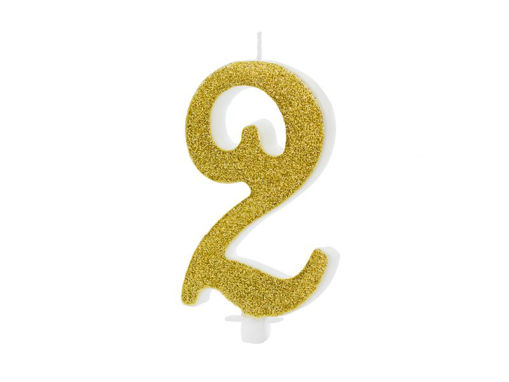 Picture of BIRTHDAY CANDLE GOLD TWIRL NUMBER 2